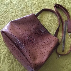Mock Alligator Vegan Leather Shoulder Bag
